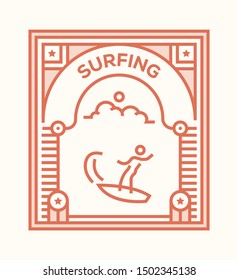 SURFING AND ILLUSTRATION ICON CONCEPT