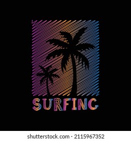 SURFING illustration typography. perfect for t shirt design