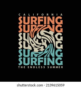 Surfing illustration typography. perfect for t shirt design