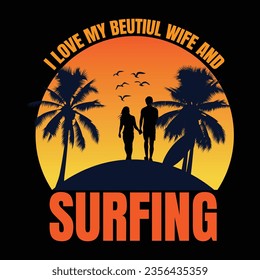 
surfing illustrations with patches for t-shirts and other uses
