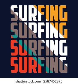 Surfing images typography vector illustration for t shirt