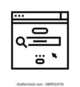 surfing in internet line icon vector. surfing in internet sign. isolated contour symbol black illustration