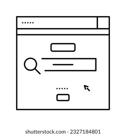 surfing in internet line icon vector. surfing in internet sign. isolated contour symbol black illustration