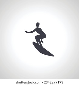 surfing isolated icon. surfer silhouette
