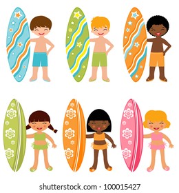 Surfing kids set