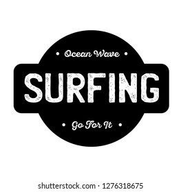 surfing label on white background