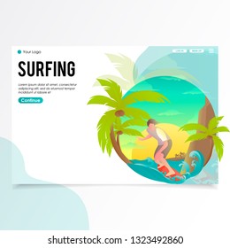 SURFING LANDING PAGE ILLUSTRATION
