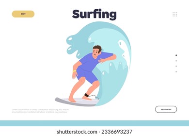 Surfing landing page template for online education school, coaching club or training class service