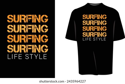 Diseño de camiseta estilo vida de surf