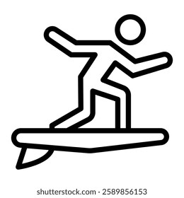 Surfing Line Icon Design For Personal And Commercial Use