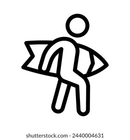 surfing line icon illustration vector graphic. Simple element illustration vector graphic, suitable for app, websites, and presentations isolated on white background
