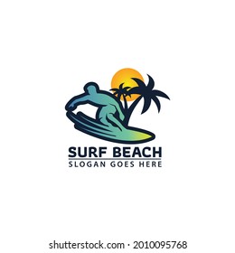 Surfing Logo. Beach Logo .Tropical Beach Logo