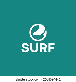 surfing logo design with abstract surfboard fins graphic for sport 