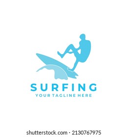 surfing logo design illustration art vector sea board icon ocean travel beach wave hawaii water style