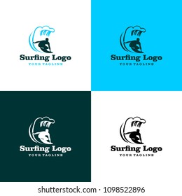 Surfing Logo Design Set 