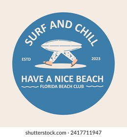 diseño del logotipo de surf ropa de pareja retro moderna y sencilla