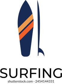 Surfing-Logo-Design, Surfer, Strand-Stil-Logo-Design, Surfbrett-Symbol