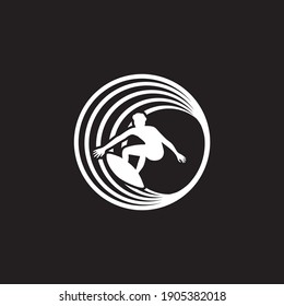 Surfing Logo Design. Surfer And Wave. Vector Illustration.