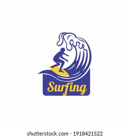 Surfing Logo Design. Surfer And Wave.