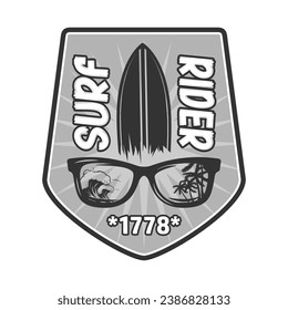 Surfing logo emblem illustration design