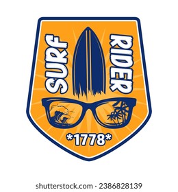 Surfing logo emblem illustration design