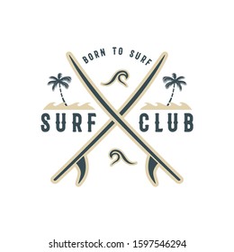 Surfing logo and emblems for Surf Club or shop Logo Design Inspiration Vector