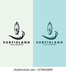 Surfing logo and emblems for Surf Club. Vector Illustration for Logo and T-shirt Design