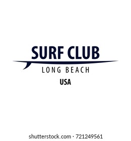 Surfing Logo And Emblems For Surf Club Or Shop. Vector Illustration