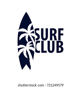 Surfing Logo And Emblems For Surf Club Or Shop. Vector Illustration