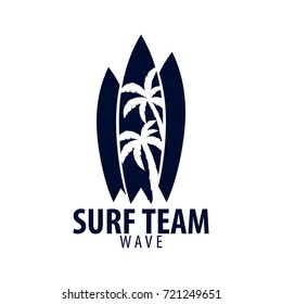 Surfing logo and emblems for Surf Club or shop. Vector illustration