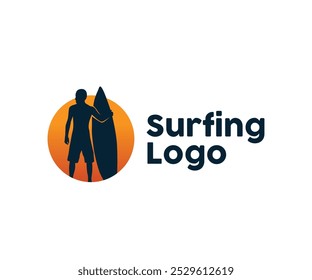 Surfing logo icon design illustration