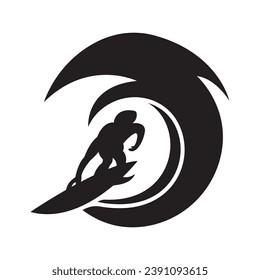 Surfing logo icon design vector illustration.