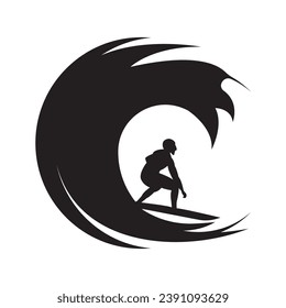 Surfing logo icon design vector illustration.