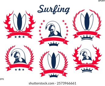 Surfing logo. Isolated Surfing on white background