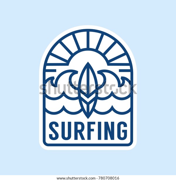 Surfing Logo Line Badge Emblem Stock Vector (Royalty Free) 780708016 ...