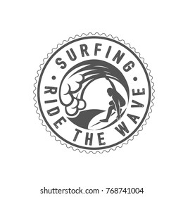 Surfing logo. Ride the wave. Surf rider. 