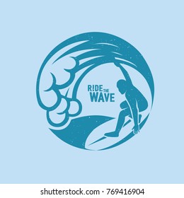 Surfing Logo. Ride The Wave. Surf Rider.