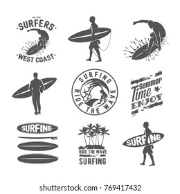 Surfing logo. Ride the wave. Surf rider.