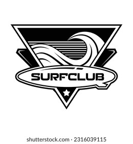 Surfing Logo. Surfing Silhouette Illustration Design inspiration