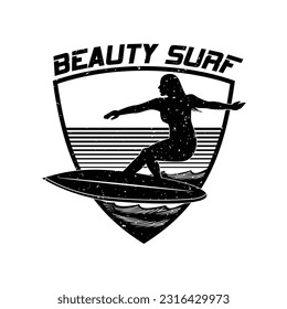 Surfing Logo. Surfing Silhouette Illustration Vector