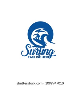 Surfing logo template