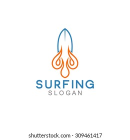 Surfing Logo Template