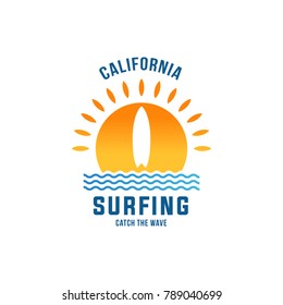 Surfing logo template