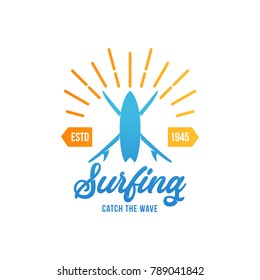 Surfing logo template
