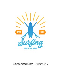 Surfing logo template