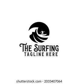 Surfing logo template vector. Surfing logo concept vector