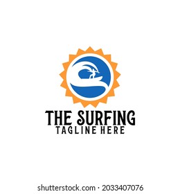 Surfing logo template vector. Surfing logo concept vector