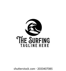 Surfing logo template vector. Surfing logo concept vector