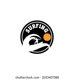 Surfing logo template vector. Surfing logo concept vector