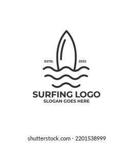 Surflogo, Vektorgrafik. Strandlogo